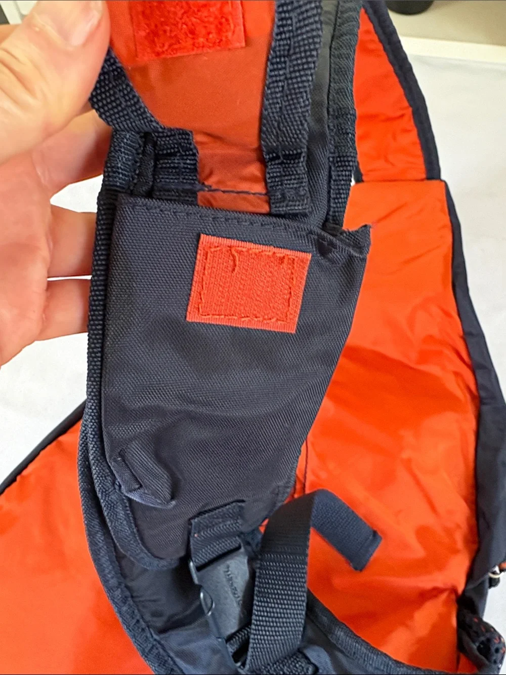Eastport Blue and Orange Nylon Large Sling Bag
